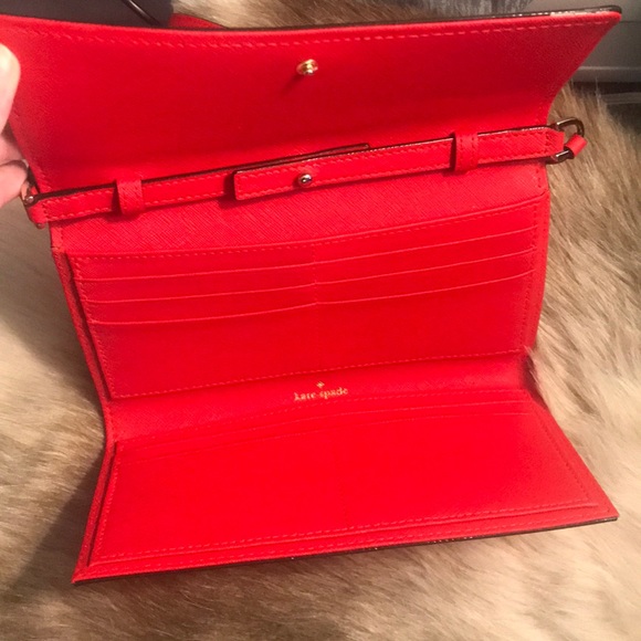 Kate Spade | Bright Red Wallet w/ Strap - Picture 6 of 13